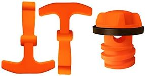 MANWU Cooler Drain Plugs Lid T Latch Straps Replacement for RTIC YETI Coolers Leak-Proof Accessories Parts (2 Pack Orange Straps + 1 Pack Drain Plug)