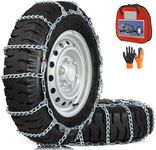 COCO BIRD Snow Chains, Thickened and Wear-Resistant High Carbon Steel Anti Slip Tire Chain for Light Truck, Pickups, and SUVs, Set of 2 (220265)