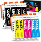 564XL 564 Ink Cartridge Compatible for HP 564XL Ink Cartridges Work for HP Photosmart B109 B110 B8550 7520 6525 6520 3520 5520 DeskJet 3520 3522(4BK,2C,2M,2Y, 10-Pack)