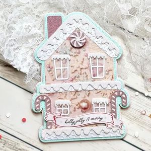 KSCRAFT Gingerbread House Mini Album Metal Cutting Dies Stencils for DIY Scrapbooking Decorative Embossing DIY Paper Card