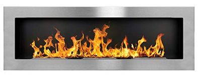 Bio Ethanol Fire BioFire Fireplace Modern 1200 x 400 stainless steel Wall - Mounted Alcohol Fireplace