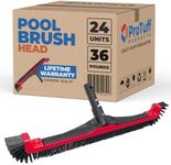 Case of 24 - ProTuff Pool Brushes - 3X Faster & 1/2 Price Lifetime Commercial Replacements - Clean Pool Walls & Corners Better w/ 22” Wide Sturdy Bristles & Removable Curved Ends