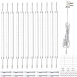 AIBOO Under Cabinet Lighting, Dimmable 12 inch Under Counter Lights, 120V Plug in & Hardwired, Linkable LED Closet Lights for Kitchen, Shelf, Workbench, Desk,Cupboard,Garage (12 PCS),Cold White 6000K