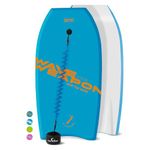 Own the Wave 41" Body Board for Kids and Adults - HDPE Slick Bottom & EPS Core - Lightweight Body-Board for Beach and Surfing - Comes with Coiled Arm Leash and Fin Leash (Blue & Orange)