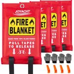 BATKEV 4 Pack Fire Blanket Emergency for Home Emergency Blanket Fire Blankets to Smother a Kitchen Fire Emergency Blanket for Car Survival Blanket Home Apartment Essentials