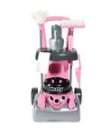 Casdon Henry & Hetty Toys - Hetty Deluxe Cleaning Trolley - Pink Hetty-Inspired Toy Playset with Working Hand Vacuum - Kids Cleaning Trolley Set with Accessories - for Children Aged 3+