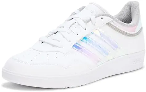 adidas Women's Hoops 4.0 Basketball Sneaker, White/White/Grey, 8