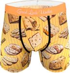 Good Luck Undies Men's Cheese Boxer Brief Underwear, Large Yellow