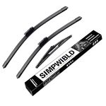 3 wipers Replacement for 2015-2021 Lexus NX200t NX300 NX300h Front Wiper Blades Original Equipment Windshield Wiper Blades Set 26"+16"+12" (Set of 3) Top Lock