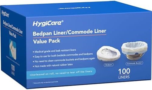 HygiCare Enlarged Bedpan and Commode Liners Value Pack 100 Count, Leakproof, Medical Grade, Portable Toilet Bag Fits All Bedpans and Commode Buckets, Interleaved Bags on Roll No Need to Tear off Bags