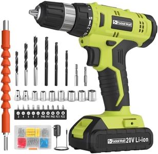 FADAKWALT Cordless Drill Set, 20V Electric Power Drill with Battery And Charger, Torque 30N, 21+1 Torque Setting, 3/8-Inch Keyless Chuck, Drill Driver Bits Kit, with LED Electric Drill Set. （green)