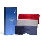 Wiselife Luxury Silk Velvet Sleep Eye Mask For Men & Women|Ultra Smooth & Adjustable Blind Fold Suitable For All Family Members|Travelling, Relaxation|Perfect For Gifting (Set Of 3,Multicolor)