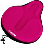 Comfy Cushioned Bicycle Seat Cover - DAWAY C6 Wide Large Gel & Foam Padded Exercise Bike Saddle Cushion for Adult Youth Senior, Fit Cycle Class, Beach Cruiser, Mountain Road Bycicles