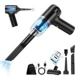 Mini Car Vacuum Cleaner,Handheld Vacuum Cordless,2 in 1 Rechargeable Vacuum Cleaner & Blower,Small Wireless Car Vacuum with 6000Pa Suction Power,Dust Buster,Portable Hoover Vacuum for Car Home Office