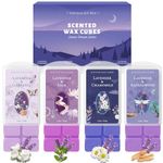 SCENTORINI Wax Melts, Wax Cubes Strong Scent, Lavender Scented Wax for Sleep, Summer Scent Wax Melts Tarts for Warmer, 2.5 oz 4-Pack - Lavender & Gardenia, Sage, Chamomile, Sandalwood