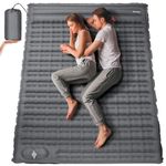 Double Sleeping Pad for Camping, 4.75" Self Inflating Extra-Thick Camping Bed Mat for 2 Person with Pillow Built-in Foot Pump, Waterproof Sleeping Mat for Travel, Hiking, Backpacking, Tent, Large