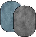 Kate Collapsible Backdrop Pop-up Photo Backdrops Folded Grey Teal for Photography, for Video, for Broadcast, 5x6.5ft