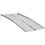 HOMCOM 6ft Textured Aluminum Folding Wheelchair Ramp, Portable Threshold Ramp, for Scooter Steps Home Stairs Doorways