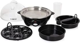 Tower T19023 Multi-Function Egg Cooker with Egg Poaching Tray & Omelette Tray, 360W, Black