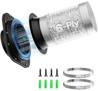 Hon&Guan Magnetic Dryer Vent Coupling Connector Kit DV180 with 6-Ply 4" 3ft Aluminum Foil Dryer Vent Hose for Tight Space & 2 Clamps(Black)