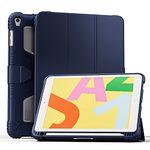 SWOOK Shockproof Full Body Protective Case with Pencil Holder, Auto Wake/Sleep for iPad 9.7 inch 2018 2017 iPad 6 6th iPad 5 5th Generation A1822 A1823 A1893 A1954 5th Gen/6th Gen Air 1 Air 2 - Navy blue