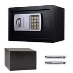 8.5L Electronic Security Safe Box with PIN code and Key, Fireproof and Waterproof WallSafes for jewelry Cash, Black Digital Safes For Home, 31x20x20cm