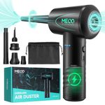 MECO ELEVERDE Compressed Air Duster, Air Blower with LED Light, 3-Gear to 100000RPM, Electric Air Duster for PC/Keyboard Cleaner, Reusable Cordless Air Duster