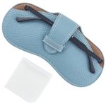 CREATCABIN Leather Sunglasses Case Portable Glasses Bag Slim Case Lightweight Travel Eyeglasses Holder Pouch Cover with Fiber Soft Cleaning Cloth for Women Men Holiday Vacation 6.9x3.4 Inch Light Blue
