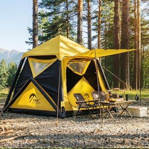 TAILI Inflatable Blow Up Tent for Camping with Hand Pump for 2/3/4/6 Person, Easy Setup Outdoor Inflatable Oxford Waterproof Air Tent House for Family Camping Adult
