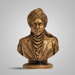 SILAII Mahakavi Bharathiyar Sculpture 8 INCH Antique Bronze