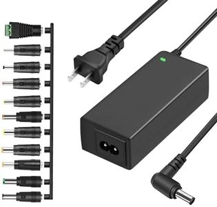 TKDY 24V DC Power Supply Cord 24Vdc 2.5A AC Adapter Compatible with 24Volts Vizio Soundbar, Logitech G920 G29, LED Strip Light, Zebra Printers, Dymo 4XL Printer, 10 Interchangeable DC Connections.