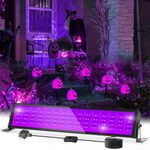 NATPOW 72W UV Black Lights Bar, UV Lights for Parties, 400 nm- 405 nm UV Stage Lights, IP66 Waterproof UV Blacklight Decoration Lighting for Fluorescent Party, Disco,Halloween,Bar,Christmas