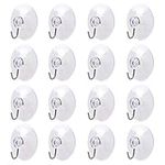 eZAKKA 45mm Transparent Suction Cup Wall Window Hooks Hangers for Bathroom Kitchen,16-Pack