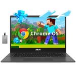 ASUS Chromebook CM1402 14" FHD Anti-glare Laptop, MediaTek Kompanio 520, 4GB LPDDR4X, 64GB eMMC, Webcam, WiFi 6, Bluetooth, Chrome OS, Gravity Gray, 128GB Hotface USB Card