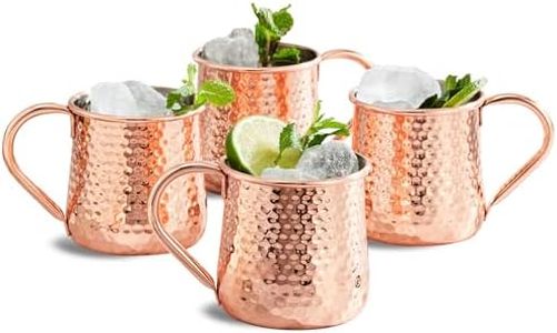 KITESSENSU Moscow Mule Mugs Set of 4 | 18 oz Hammered Copper Mugs Keep Cocktails Well-chilled | Copper Cups for Drinking Cocktails