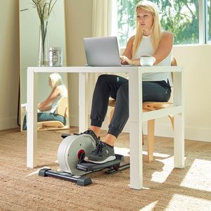Sunny Health & Fitness Magnetic Under Desk Elliptical – Mini Pedal Exerciser with LCD Monitor, Portable Home Gym