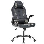 BestOffice PC Gaming Chair Ergonomic Office Chair Desk Chair PU Leather Racing Chair Executive Swivel Rolling Computer Chair with Lumbar Support Flip Up Arms Headrest for Adults (Camo)