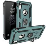 ADDIT Phone Case for iPhone XR,[ Military Grade ] Shock-Absorption Bumper Cover iPhone XR Anti-Scratch Case with Ring Car Mount Kickstand for iPhone XR - Teal