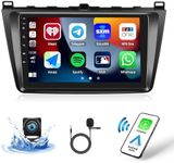 2+64G Android 13 Car Stereo for Mazda 6 Rui Wing 2007-2012 with Apple Carplay Android Auto Mirror Link 9 inch Touchscreen FM RDS HiFi Bluetooth WiFi GPS+Camera & MIC