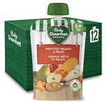 Baby Gourmet Organic Puree Baby Food Pouches - Roasted Squash & Fruit Medley - No Added Sugar Or Salt, Non GMO, No Fillers, Gluten Free, Kosher (128ml) 12 Pack