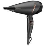 Remington Supercare Pro Ionic Hair Dryer 2200 - Includes Diffusor and Slim Styling; Wide Drying Concentrators; AC7200, Black