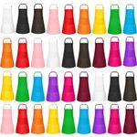 BOUBONI 36 Pack Kids Apron bulk with 2 Pockets Adjustable Chef Art Apron Kids Painting Aprons for Cooking Baking Painting Crafting Grilling Activity(12 Color)