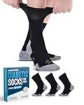 Doctor's Select Diabetic Socks for Men - 3 Pairs Crew Diabetic Neuropathy Socks for Men | Diabetic Socks for Men 9-12, Black - 3 Pairs, L-black - 3 Pairs, Large