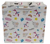 Flute Cubes Animal Cartoon/Unicorn Printed Gift Paper Bag (Size- 8 inch x 8 inch x 3 inch) (Pack of 10, Design 2)