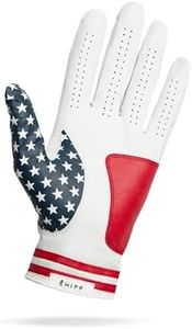 Chipp Golf Cabretta Leather Golf Glove, Premium Grade AAA Cabretta Tour Glove, Men’s Left Hand – Stars & Stripes, Size Medium/Large