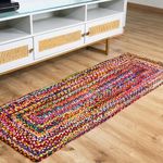 Reversible Rag Runner Rug 2'x 8' Boho Decorative Cotton Chindi Hand Woven Multicolor Area Rugs