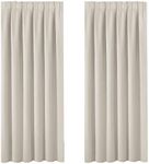 BellaHills Blackout Curtain Thermal Pencil Pleat Window Curtain Panels for Privacy Protect & Light Block Soft Panels for Living Room with Two Matching Tie Backs 46 x 72 Inch, 2 Panels, Light Beige