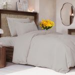 Duvet Cover Twin Size Set - Extra Soft Twin/Twin XL Size Duvet Cover - 68" x 90" Twin Duvet Cover w/ 1 Pillow Sham - Easy Care & Fade Free - Comforter Cover w/ Zipper Closures & Ties (Light Grey)