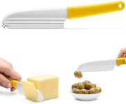Dreamfarm Knibble Lite | Non-Stick Cheese Knife with Stainless Steel Forks | Multi-Functional Kitchen Knife with Unique Ridged Blade | Perfect for Slicing, Spreading and Serving | Yellow