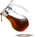 14 oz Glass Syrup Dispenser, No Drip Glass Syrup Bottle for Maple Syrup, Honey Dispenser, Pancake Mix, or Sugar, Dishwasher Safe Glass Syrup Container with Metal Easy Pour Lid, 14 Ounces (414mL)